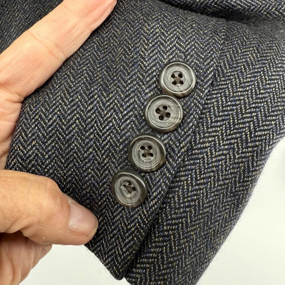 Hickey Freeman Blazer 40R Madison Sport Coat Brown‎ LambsWool 2 Button *flaws*